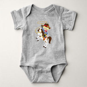 Cowboy, Sheriff, Horse, Lasso, Western, Blonde Hai Baby Bodysuit