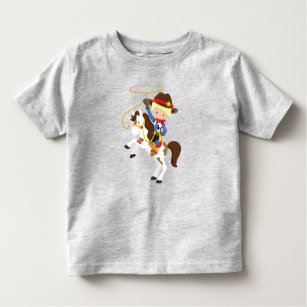 Cowboy, Sheriff, Horse, Lasso, Western, Blonde Hai Toddler T-Shirt