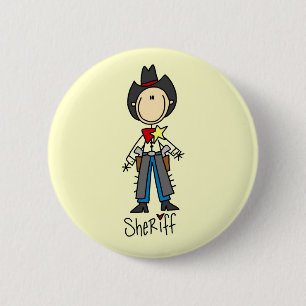 Cowboy Sheriff T-shirts and Gifts 6 Cm Round Badge