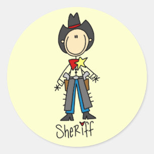 Cowboy Sheriff T-shirts and Gifts Classic Round Sticker