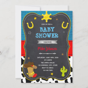 Cowboy shower birthday  invitation