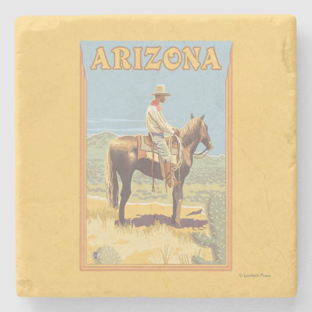 Cowboy (Side View)Arizona Stone Coaster (Front)
