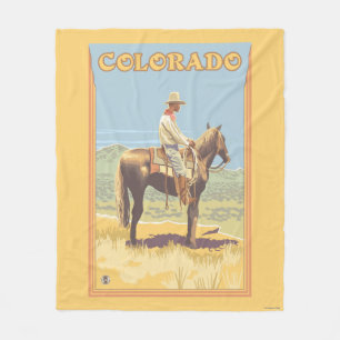 Cowboy (Side View)Colorado Fleece Blanket
