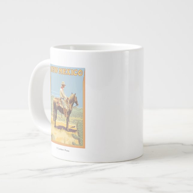 Cowboy (Side View)New Mexico Large Coffee Mug (Front Left)