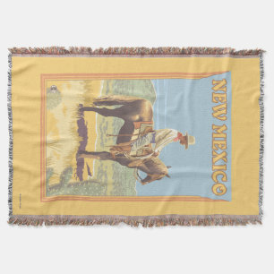 Cowboy (Side View)New Mexico Throw Blanket