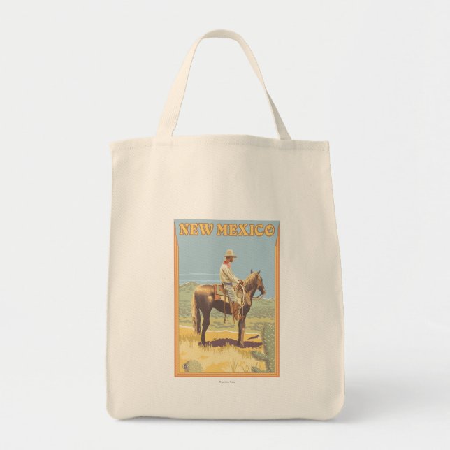 Cowboy (Side View)New Mexico Tote Bag (Front)
