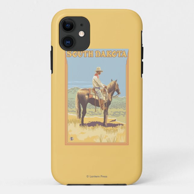 Cowboy (Side View)South Dakota Case-Mate iPhone Case (Back)