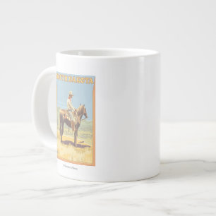 Cowboy (Side View)South Dakota Large Coffee Mug