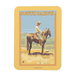 Cowboy (Side View)South Dakota Magnet
