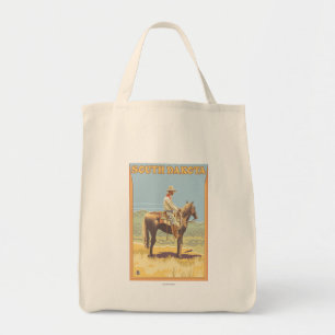 Cowboy (Side View)South Dakota Tote Bag