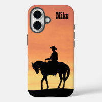 Cowboy Silhouette at Sunset