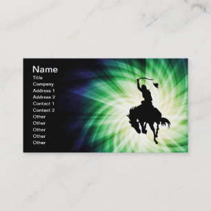 Cowboy Silhouette; Glowing Business Card