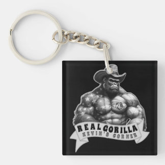 Cowboy Silverback Kevin's Corner REAL GORILLA Key Ring
