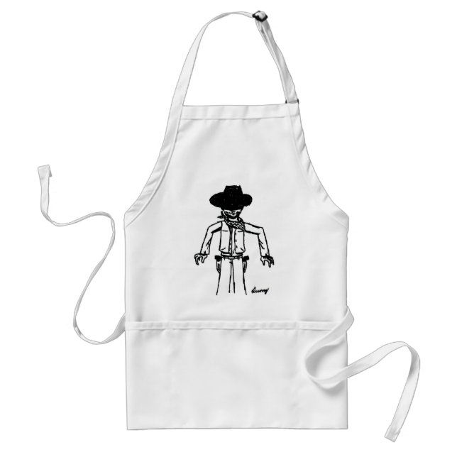Cowboy Sketch Apron (Front)