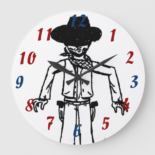 Cowboy Sketch Clock (Front)