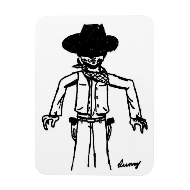 Cowboy Sketch Flexible Magnet (Vertical)