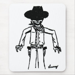 Cowboy Sketch Mousepad