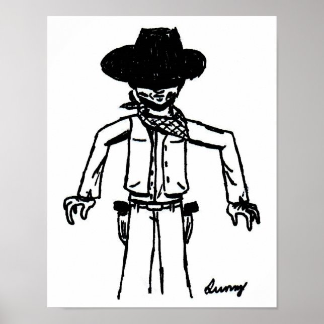 Cowboy Sketch Poster (Front)