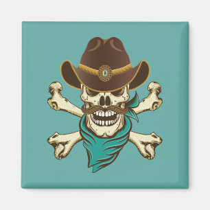 Cowboy Skull and Crossbones Magnet