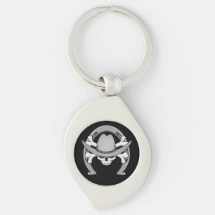 Cowboy Skull Horseshoe Key Ring