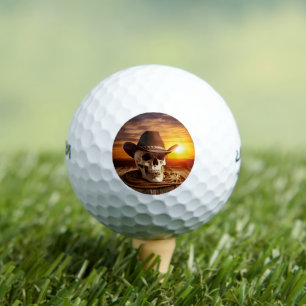 Cowboy Skull with Lasso Golf Balls