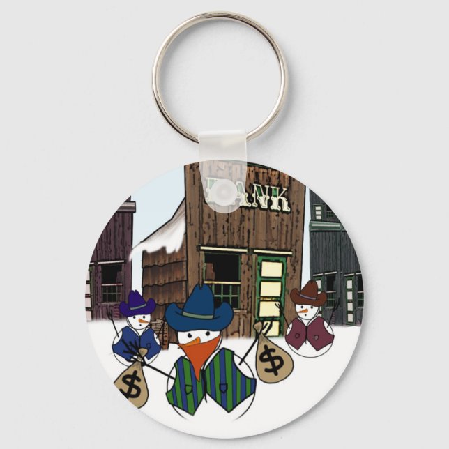 Cowboy Snowman Bandit Key Ring (Front)