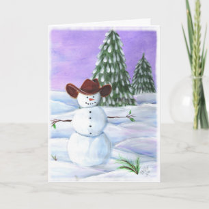 Cowboy Snowman Christmas Card