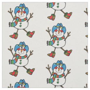 Cowboy Snowman Holiday Fabric