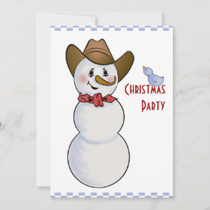 Cowboy Snowman in Red Bandanna Invitation