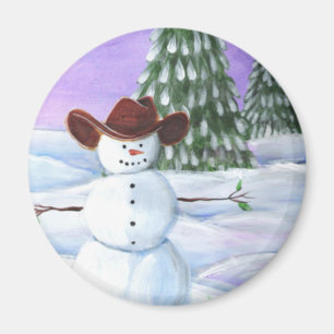 Cowboy Snowman Magnet