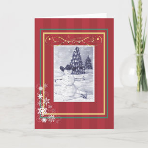 Cowboy Snowman Mosiac Holiday Card