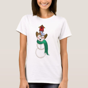 Cowboy Snowman with Birdhouse T-Shirt