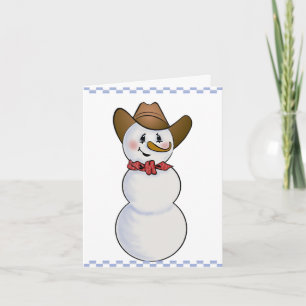 Cowboy Snowman with Red Bandanna Holiday Card