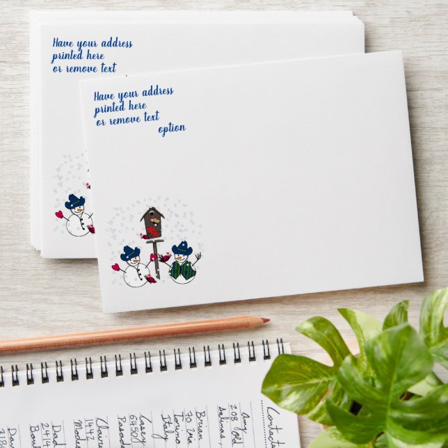 Cowboy Snowmen Christmas Envelope (Stacked)