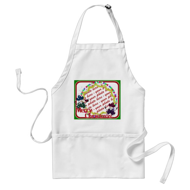Cowboy Snowmen Christmas Photo Frame Standard Apron (Front)