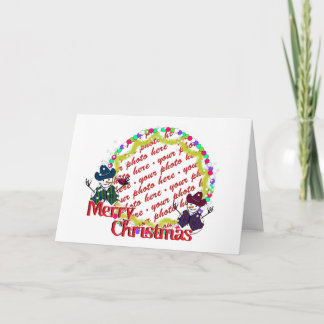 Cowboy Snowmen Christmas Photo Holiday Card