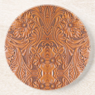 Cowboy Southwestern Rustic brown western country Coaster