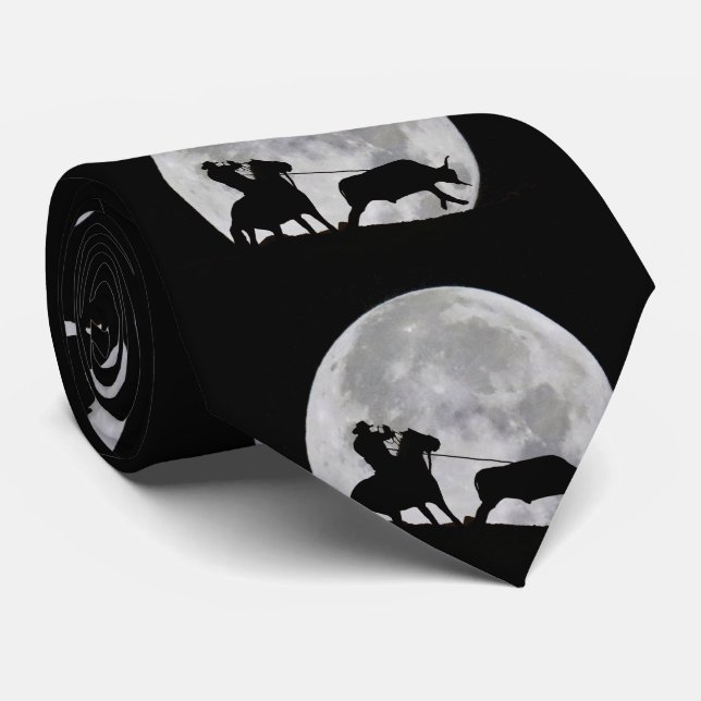Cowboy Steer Roping Full Moon Tie (Rolled)