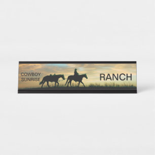 COWBOY SUNRISE DESK NAME PLATE