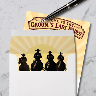 Cowboy Sunset Last Rodeo Bachelor Party Envelope