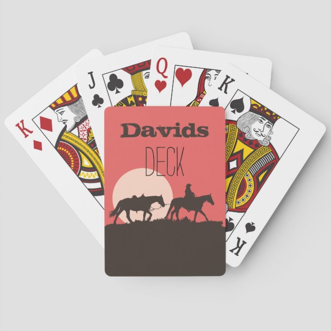 Cowboy Sunset Personalised Playing Cards (Back)