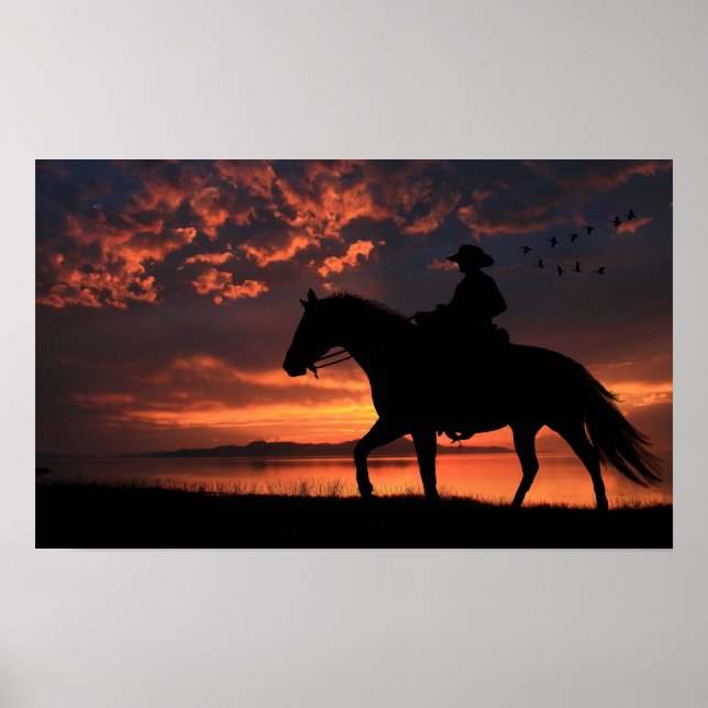 Cowboy Sunset Poster (Front)