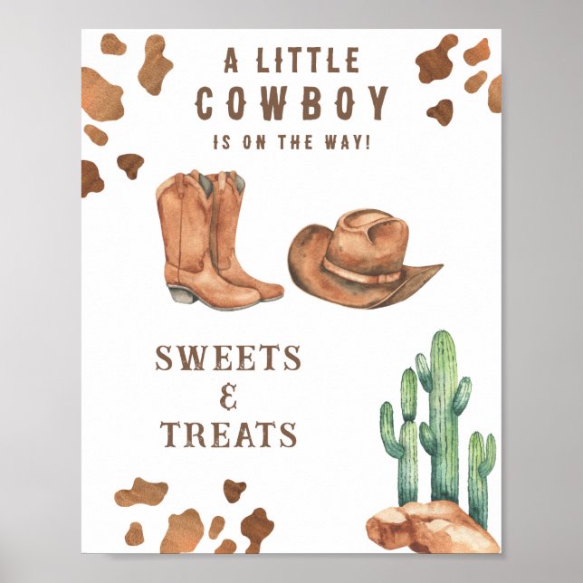 Cowboy Sweets and treats baby shower Poster (Front)