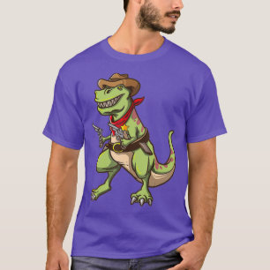 Cowboy T Rex Dinosaur Kids Shirt Wild West Boys