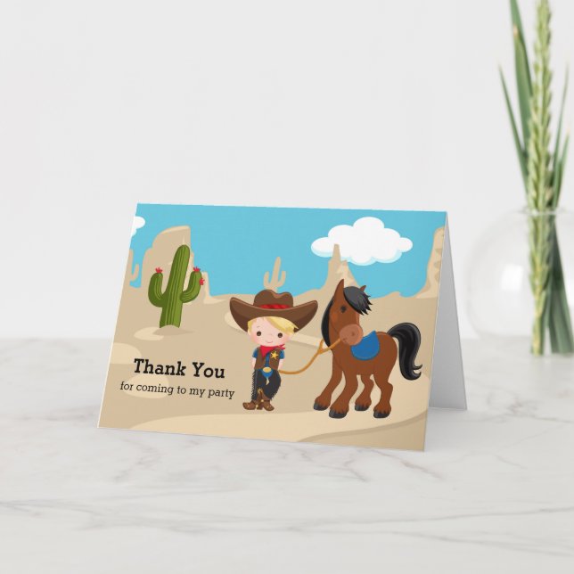 Cowboy Thank You Card (Front)