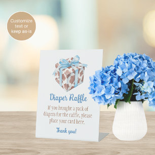 Cowboy Theme Baby Shower Diaper Raffle Sign