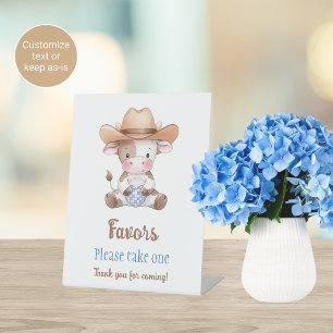 Cowboy Themed Baby Shower Party Favour Sign