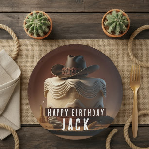 Cowboy themed Birthday Paper Plate