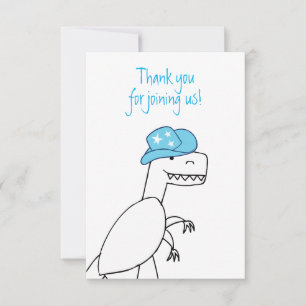 Cowboy Trex Dinosaur Kids Birthday Thank You