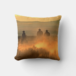 Cowboy Trio: Mountainous Background Gallop. Cushion